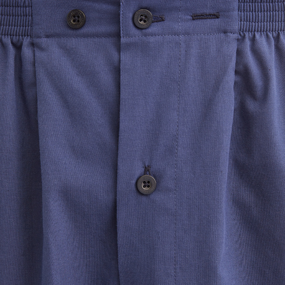 Hanes Long Sleeve, Pant Woven Pajama Set Navy Blue - Picture 3 of 6